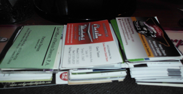 Pile of Business Card Blues